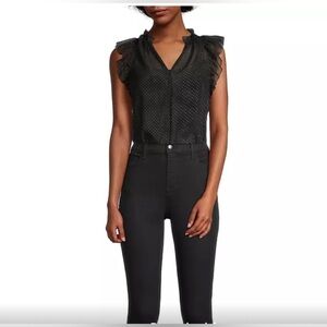 🌹NWT:MICHAEL Michael Kors Dewdrop Chiffon Ruffle Top